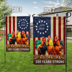 250 Years Strong 1776 2026 Chicken Flag, Patriotic Rooster Farm Decor