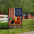250 Years Strong 1776 2026 Chicken Flag, Patriotic Rooster Farm Decor