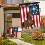 God Bless America Patrotic Horse Flag, 250 Years of Freedom Farm Flag
