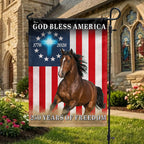 God Bless America Patrotic Horse Flag, 250 Years of Freedom Farm Flag