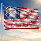 Patriotic United States America Grommet Flag, States Flag 250 Years