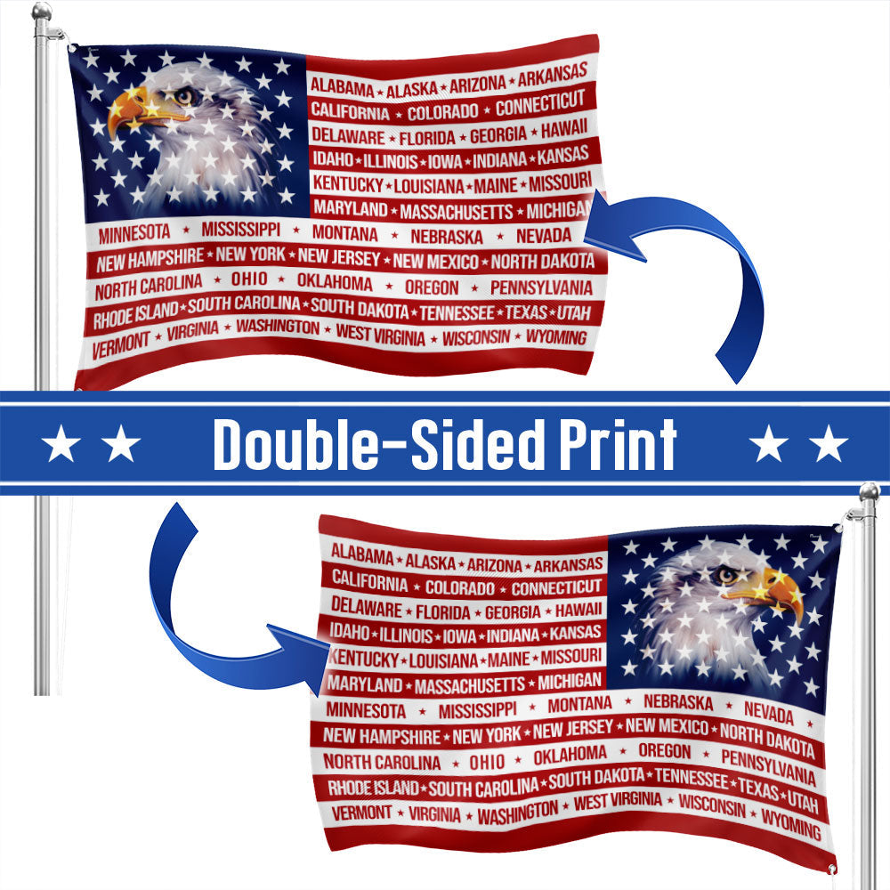 Patriotic United States America Grommet Flag, States Flag 250 Years
