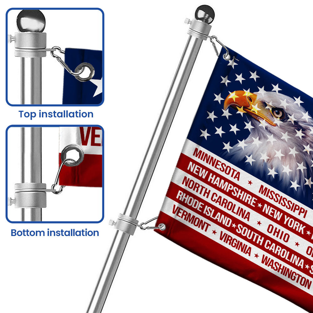 Patriotic United States America Grommet Flag, States Flag 250 Years