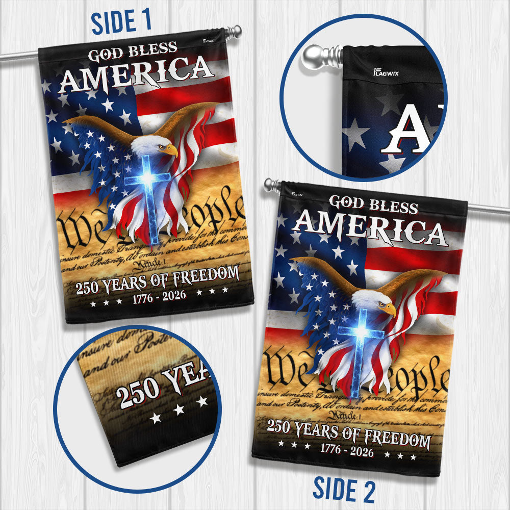 God Bless America We The People Eagle Flag for 250 Years of Freedom