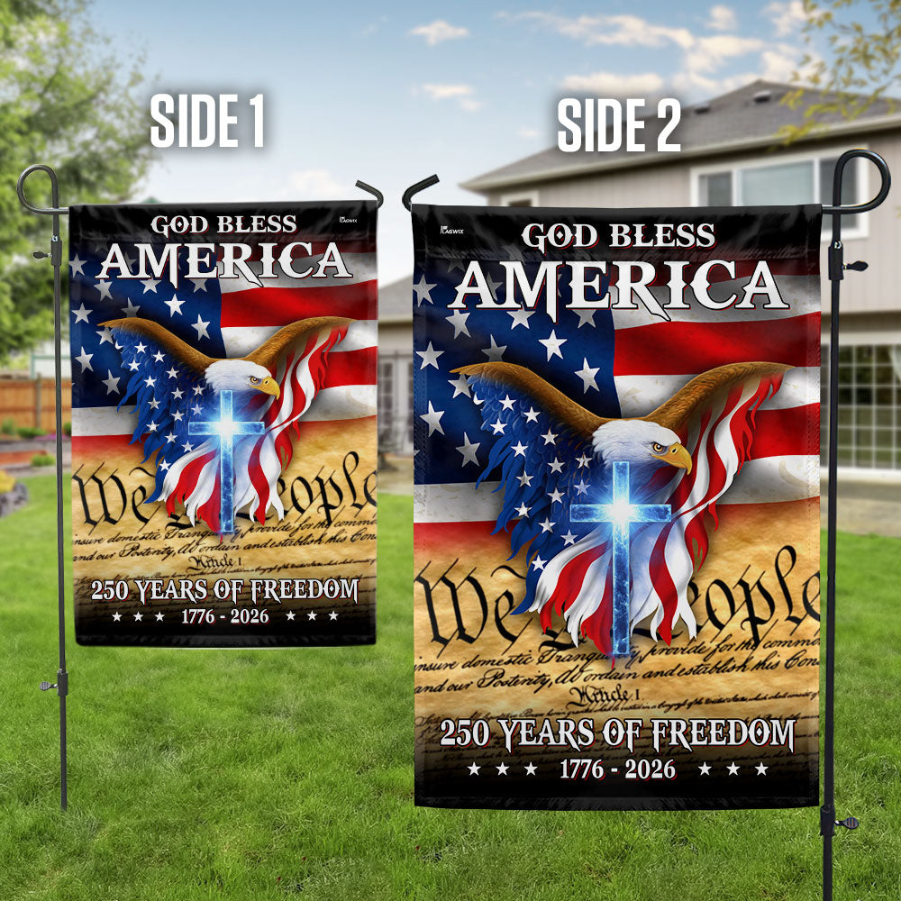 God Bless America We The People Eagle Flag for 250 Years of Freedom