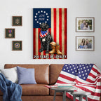 250 Years American Flag with Painting Patriotic Labrador Veteran Canvas Wall Art