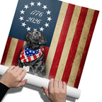 250 Years American Flag with Painting Patriotic Labrador Veteran Canvas Wall Art