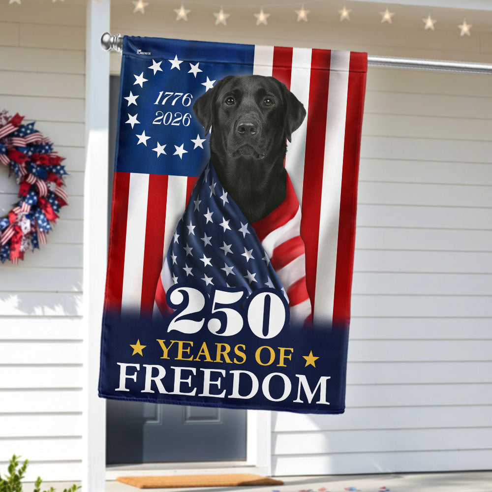 1776 2026 Labrador Retriever American Flag for 250 Years Decor