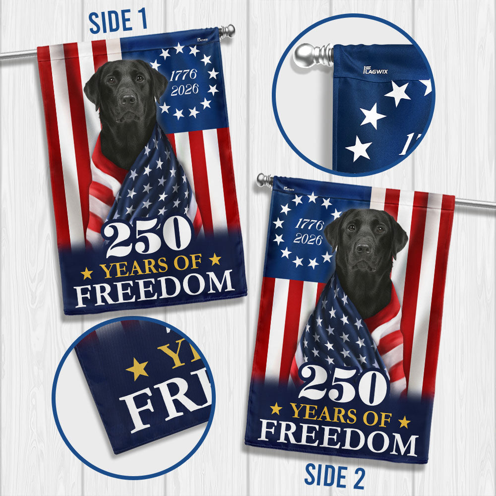 1776 2026 Labrador Retriever American Flag for 250 Years Decor