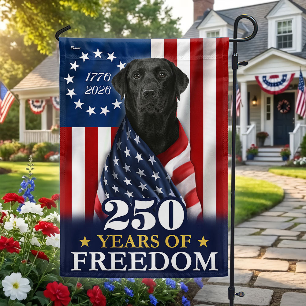 1776 2026 Labrador Retriever American Flag for 250 Years Decor