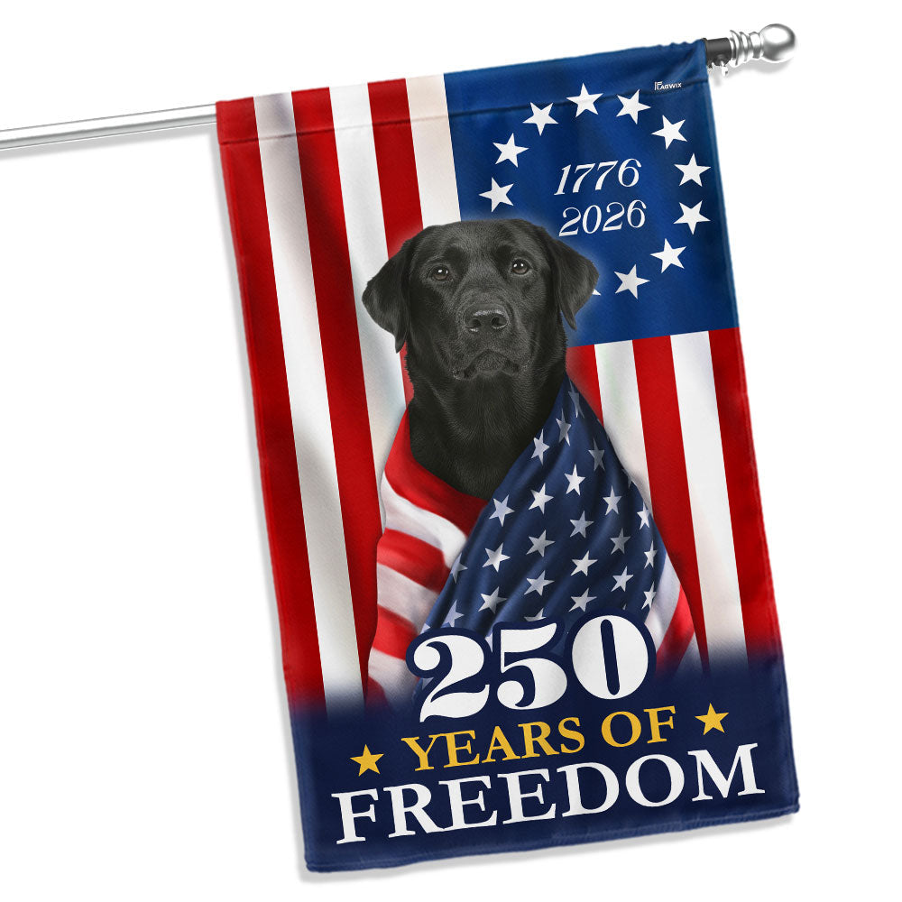 1776 2026 Labrador Retriever American Flag for 250 Years Decor