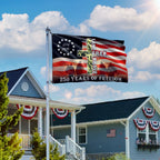 Betsy Ross 250 Years of Freedom, Land of Free Veterans Grommet Flag
