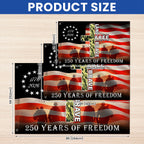 Betsy Ross 250 Years of Freedom, Land of Free Veterans Grommet Flag