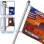 America 250th Wyoming State Grommet Flag, WY Forever West 1776 2026 Decor