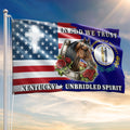 America KY In God We Trust American Grommet Flag, Kentucky Unbridled Spirit 250 Years Decor