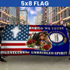 America KY In God We Trust American Grommet Flag, Kentucky Unbridled Spirit 250 Years Decor
