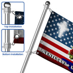 America KY In God We Trust American Grommet Flag, Kentucky Unbridled Spirit 250 Years Decor