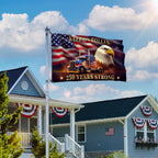 250 Years Strong Patriotic Truck Driver Grommet Flag, USA Keep On Rollin 1776 American Flag