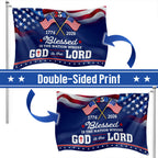 250 Years of America Blessed is Nation 1776 2026 Patriotic Grommet Flag