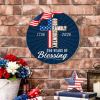 250 Years of Blessing Hanging Sign, Patriotic Christian Wooden Decor