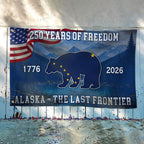 American Patriotic 250 Years Alaska State Flag, The Last Frontier 1776 2026 Grommet Flag