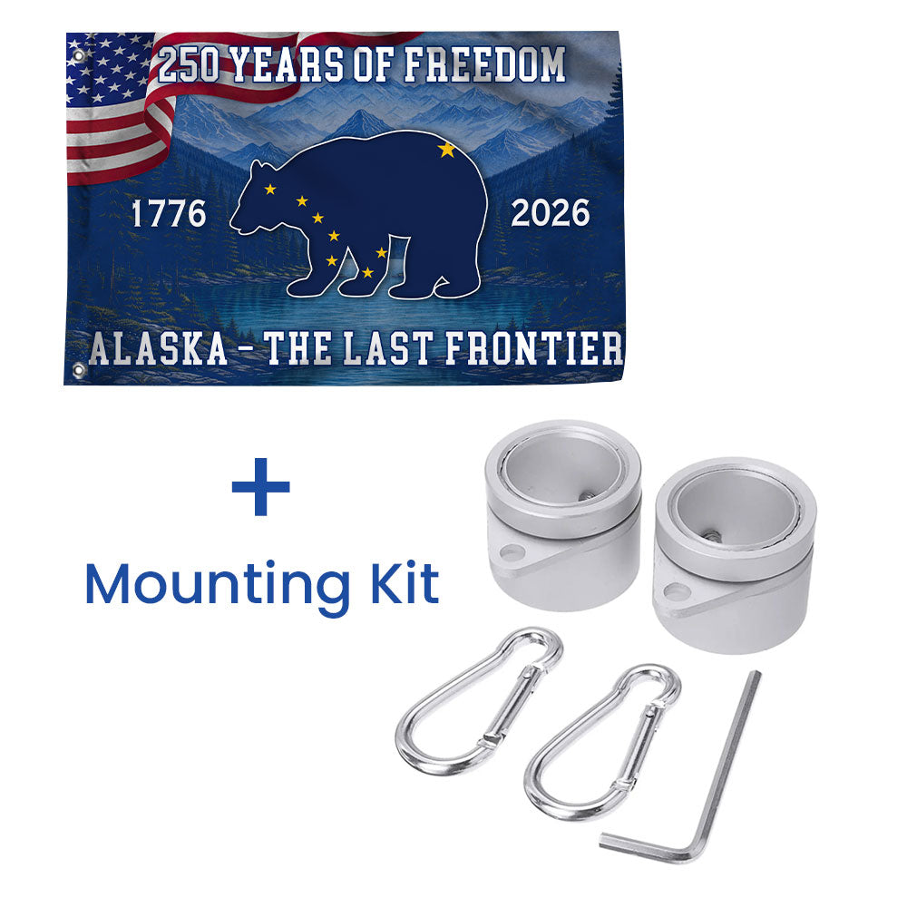 American Patriotic 250 Years Alaska State Flag, The Last Frontier 1776 2026 Grommet Flag