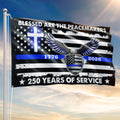 250 Years Police Thin Blue Line Flag, Blessed Peacemakers 1776 2026 Grommet Flag