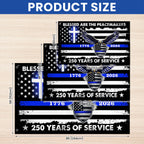 250 Years Police Thin Blue Line Flag, Blessed Peacemakers 1776 2026 Grommet Flag