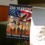 250 Years of Faith Freedom Sacrifice, Mt Rushmore 1776 2026 American Flag
