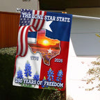 250 Years of Freedom Patriotic Texas State Flag, Bluebonnet Lone Star Texas Map