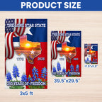 250 Years of Freedom Patriotic Texas State Flag, Bluebonnet Lone Star Texas Map