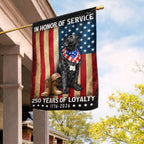 250 Years American Flag with Patriotic Black Labrador, US Veteran Dog Flag