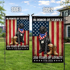 250 Years American Flag with Patriotic Black Labrador, US Veteran Dog Flag