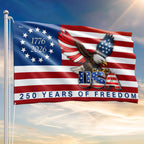 250 Years of Freedom American Patriot Flag, Betsy Ross 1776 2026 Grommet Flag