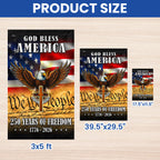 God Bless America 1776 2026 Flag, 250 Years of Freedom Christ Cross Flag