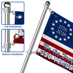 250 Years Betsy Ross Flag, We The People Bald Eagle Shield Patriotic Grommet Flag