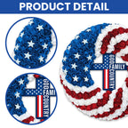 Patriotic Christian Cross Front Door Wreath for 250 Years of America Decor