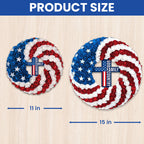 Patriotic Christian Cross Front Door Wreath for 250 Years of America Decor