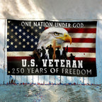 America 250th Anniversary Flag, US Veteran Semiquincentennial 1776 2026 Grommet Flag