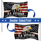 America 250th Anniversary Flag, US Veteran Semiquincentennial 1776 2026 Grommet Flag