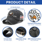 American Patriot Washed Cap Embroidered Eagle 1776 Betsy Ross Flag for 250 Years