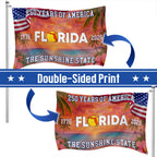 250 Years Florida Patriotic Grommet Flag, The Sunshine State 1776 2026 Decor