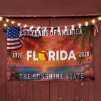 250 Years Florida Patriotic Grommet Flag, The Sunshine State 1776 2026 Decor