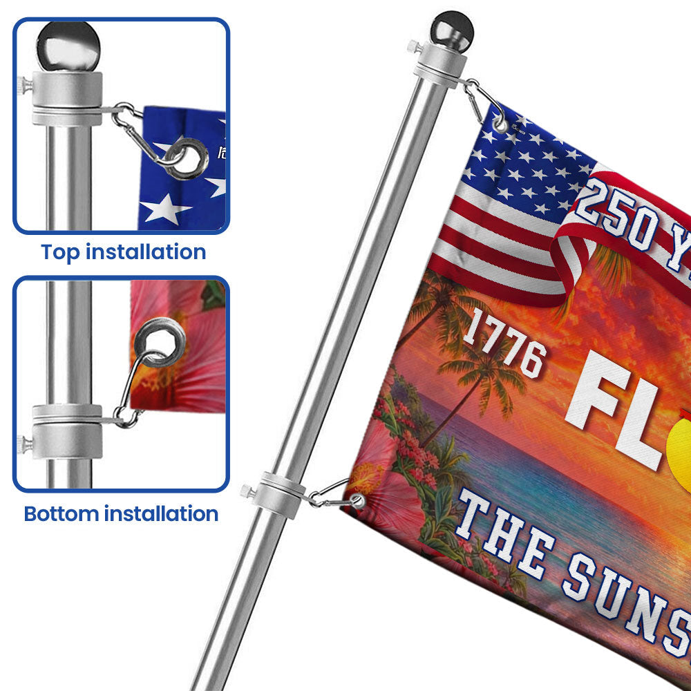 250 Years Florida Patriotic Grommet Flag, The Sunshine State 1776 2026 Decor