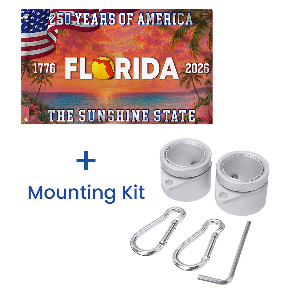 250 Years Florida Patriotic Grommet Flag, The Sunshine State 1776 2026 Decor