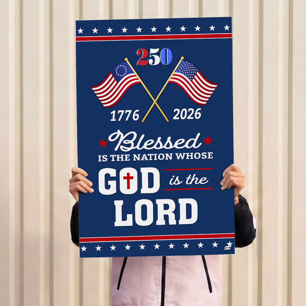 Patriotic 250 Years of Christian Canvas Wall Art with Painting American Flag