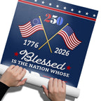 Patriotic 250 Years of Christian Canvas Wall Art with Painting American Flag