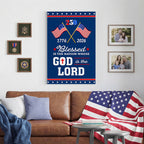 Patriotic 250 Years of Christian Canvas Wall Art with Painting American Flag