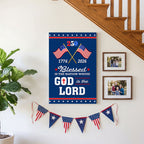 Patriotic 250 Years of Christian Canvas Wall Art with Painting American Flag