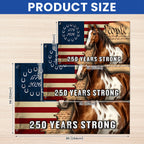 250 Years Strong American Paint Horse Flag, Patriotic Ranch House American Grommet Flag